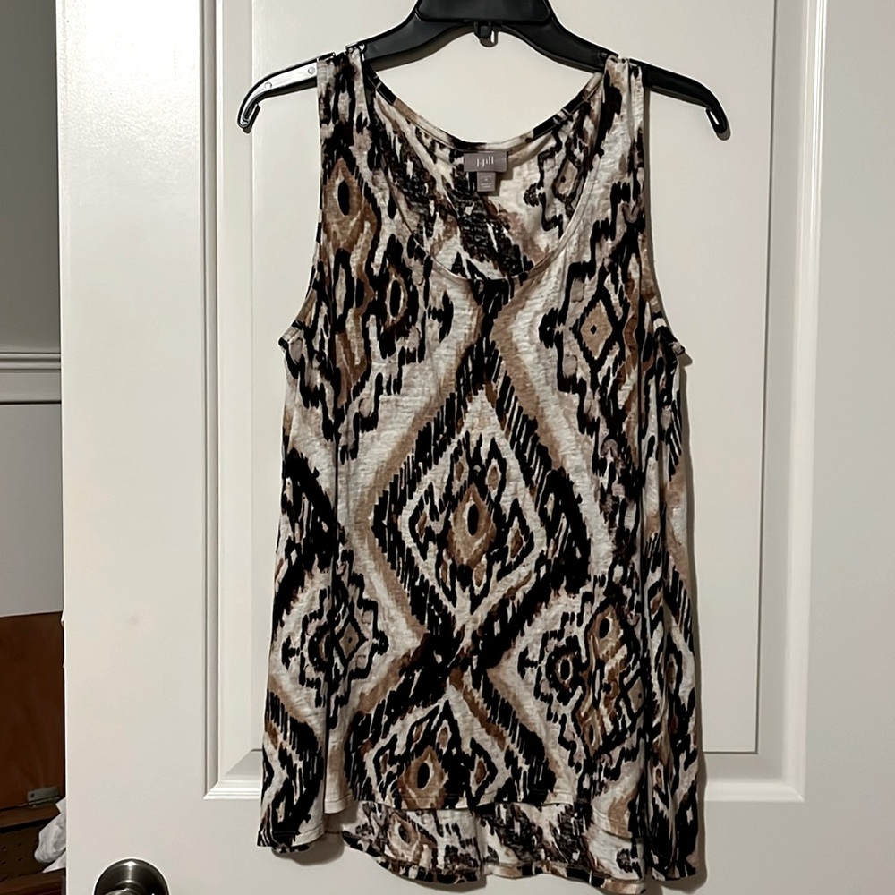 Linen knit tank top print